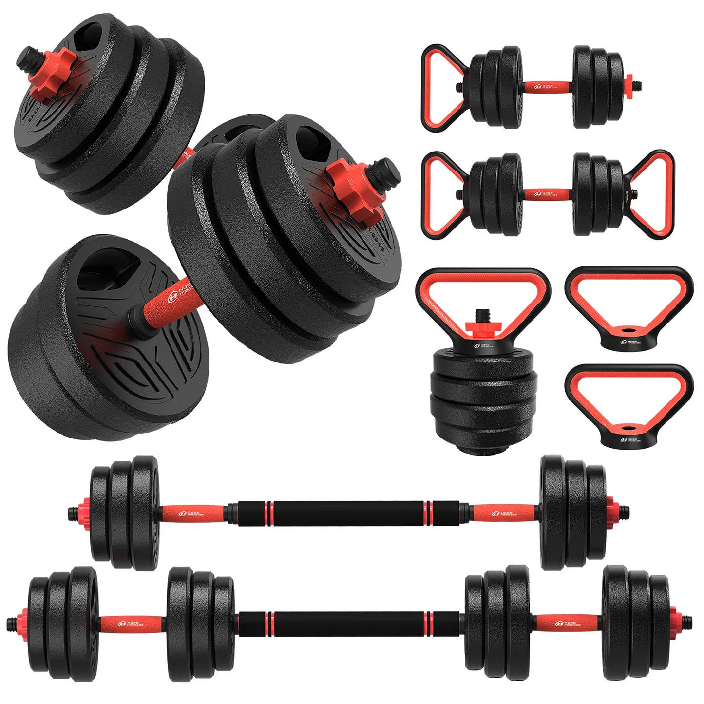 3-in-1 Dumbbell Barbell Set 20kg Weights Dumbbell Bars Adjustable Home Gym