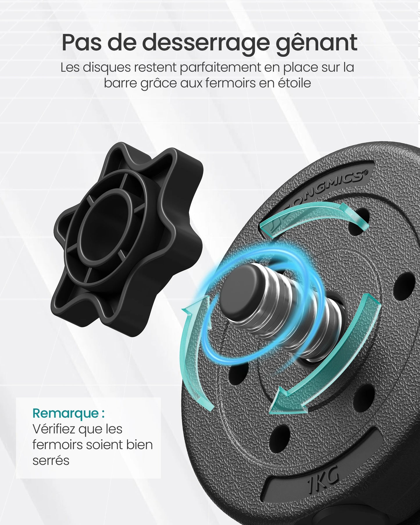 2-in-1 Weight Training Dumbbell Set, 2 x 15 kg, Adjustable Weight, with Additional Steel Extension Bar, Ink Black