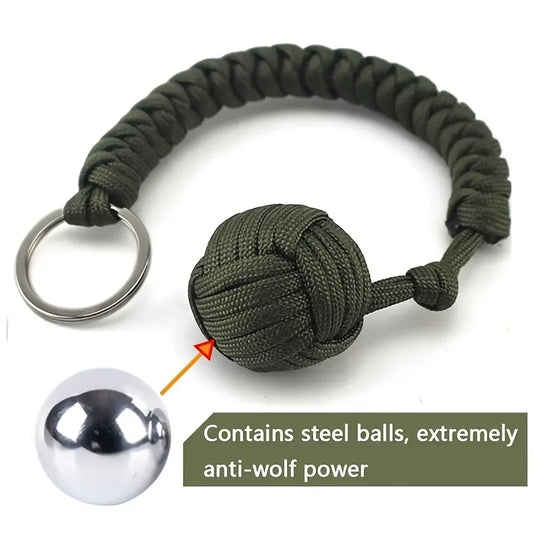 Outdoor Self-Defense Umbrella Rope,Monkey Fist Steel Ball