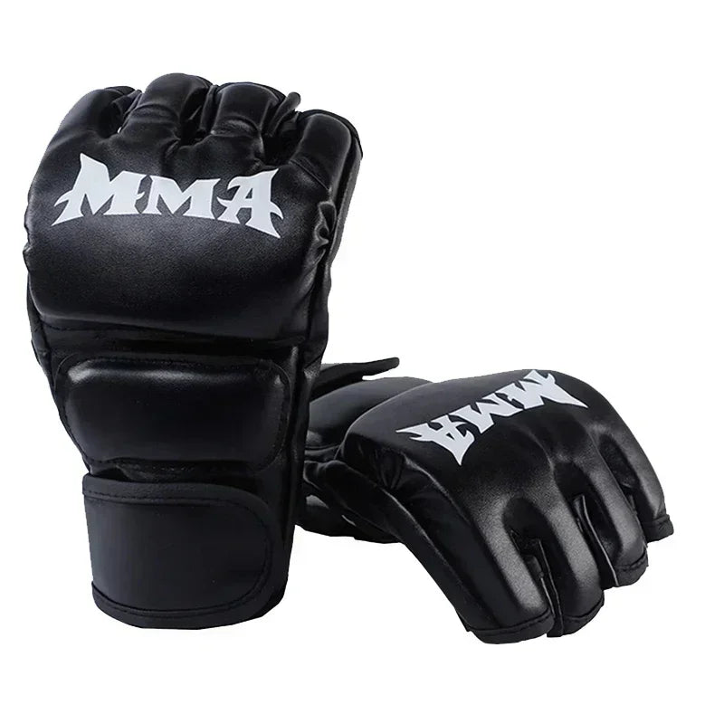 Professional Boxing Training Gloves Half Finger Leather Cushion for Adult Sanda Boxing UFC Training Sandbag Knuckles