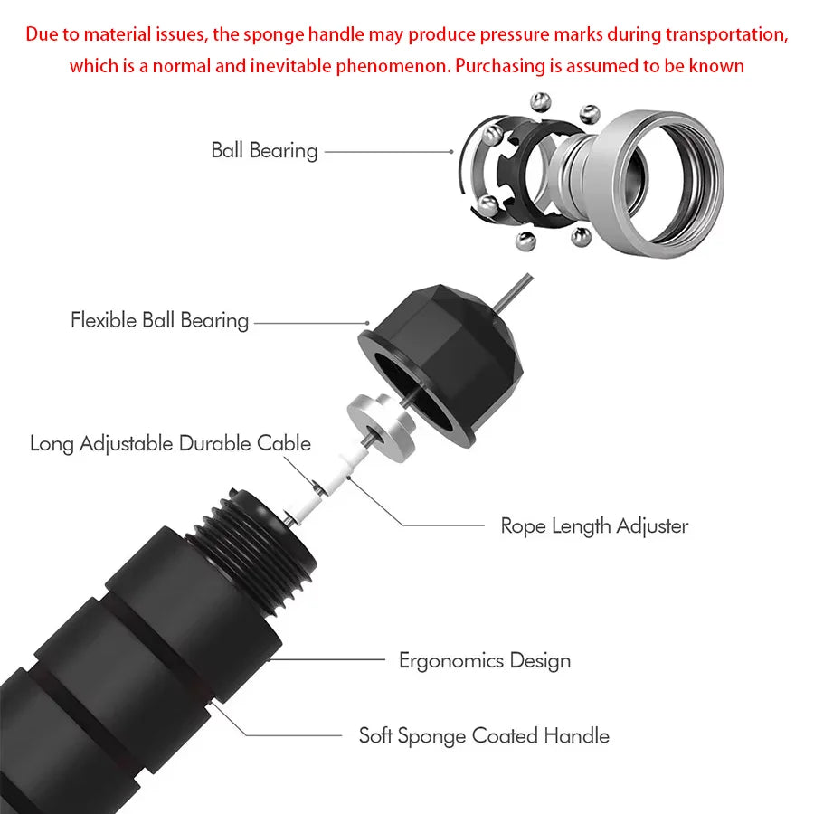 With Ball Bearings Adjustable Tangle-Free Speed Wire Jump Rope Workout with Foam Handles