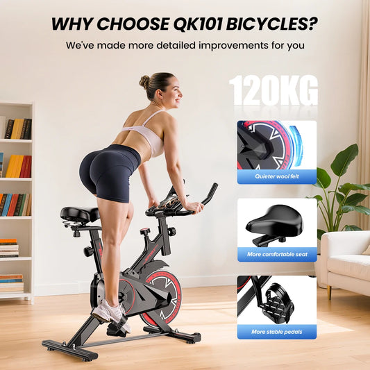Formill QK101 10KG Flywheel 265lbs Friction & QK116C 12KG Flywheel 287lbs Magnetic Bicycle, Belt Drive, Display, Home Cardio